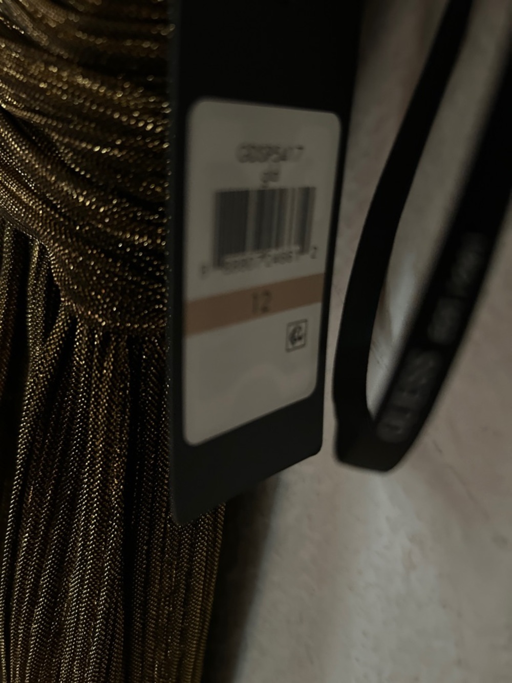 Guess Metallic Gold Pleated V-Neck Midi Dress - Picture 7 of 7